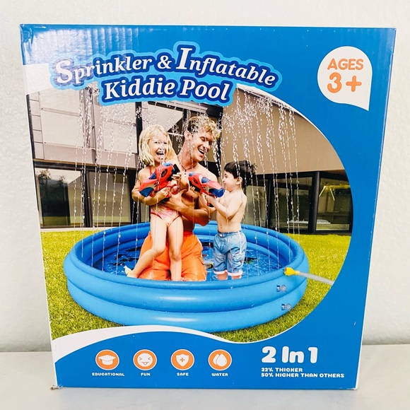 Gaiatop Sprinkler & Inflatable Kiddie Pool 3+ 120cm - Picture 1 of 3